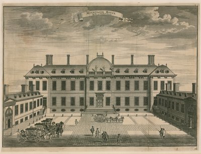 Montague House in Great Russell Street by English School