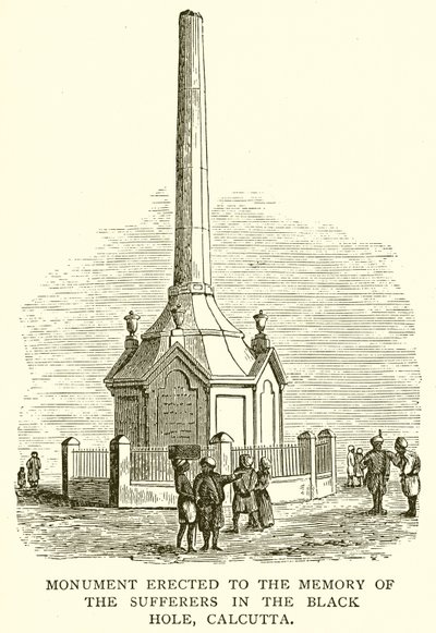 Monument Erected to the Memory of the Sufferers in the Black Hole, Calcutta by English School