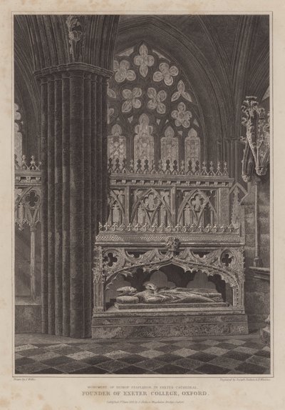 Monument of Bishop Stapledon, Founder of Exeter College, Oxford, in Exeter Cathedral by English School