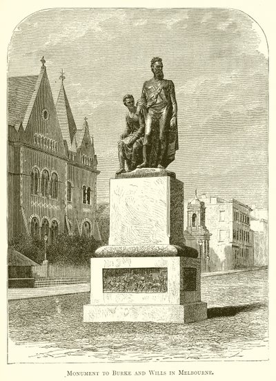 Monument to Burke and Wills in Melbourne by English School
