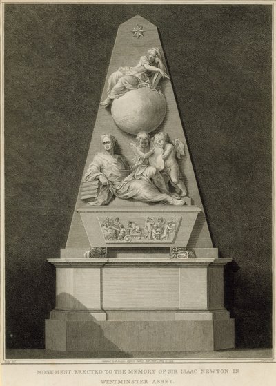 Monument to the Memory of Sir Isaac Newton by English School