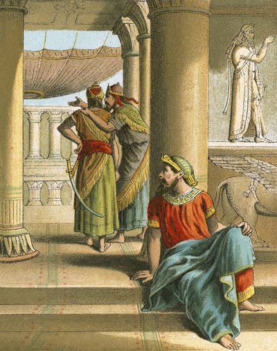 Mordecai Discovers the Treachery of Bigthan and Teresh by English School