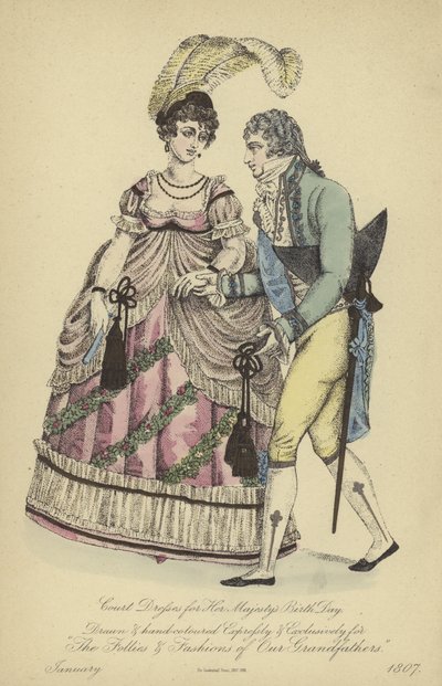 Morning Dress for Ladies and Gentlemen by English School