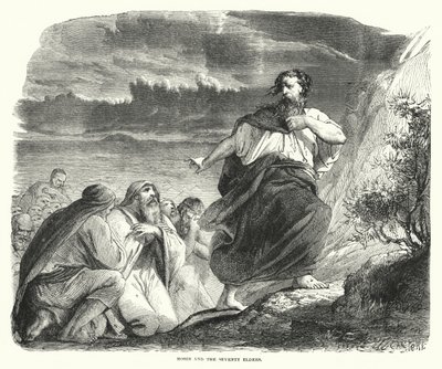 Moses and the Seventy Elders by English School
