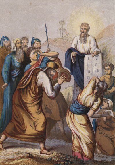 Moses Presenting the Commandments by English School