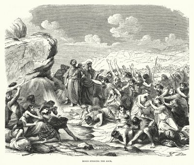 Moses Striking the Rock by English School