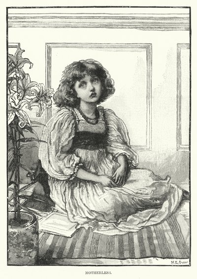 Motherless (engraving) by English School