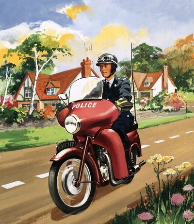 Motorcycle police by English School