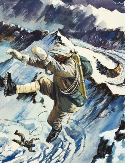 Mountaineers falling to their death by English School