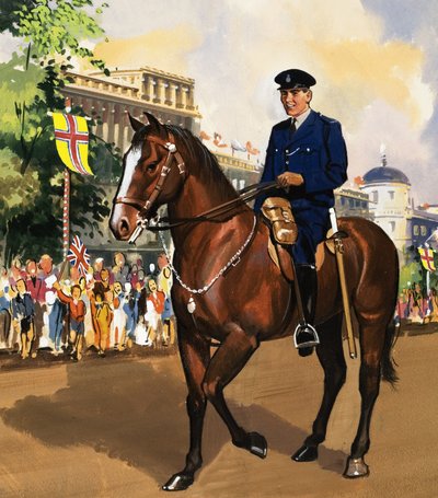 Mounted Policeman by English School