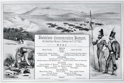Mounted Illustrated Menu for the Balaklava Commemoration Banquet by English School