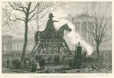 Moving the Wellington Statue, Hyde Park Corner by English School