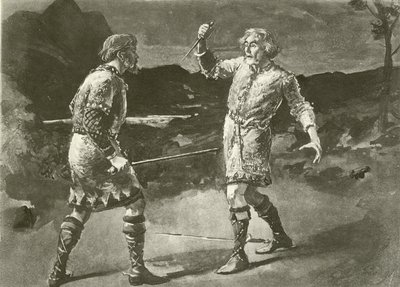 Mr Alexander as Macduff, and Mr Irving as Macbeth by English School