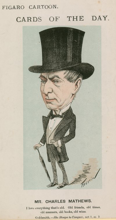 Mr Charles Mathews, cartoon by English School