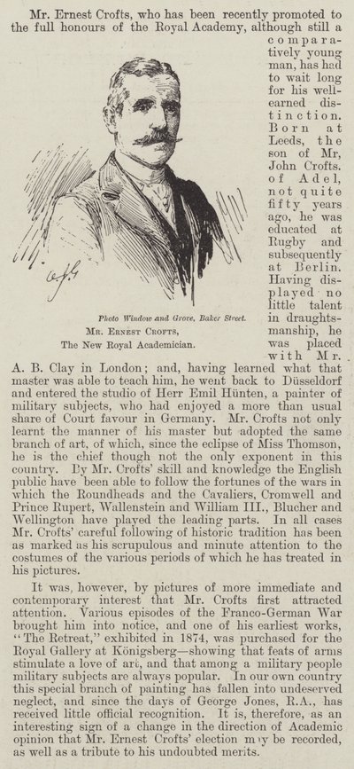 Mr Ernest Crofts, the New Royal Academician by English School