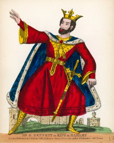 Mr G Bennett as the King in Hamlet by English School