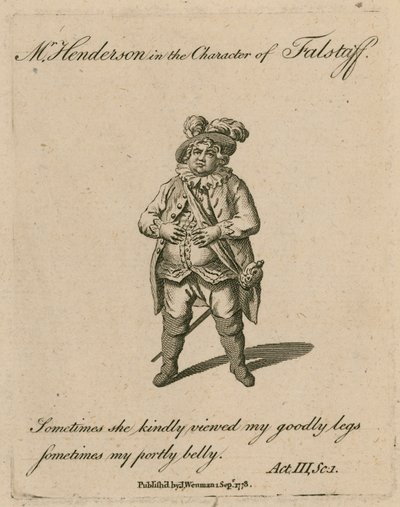 Mr Henderson in the character of Falstaff by English School