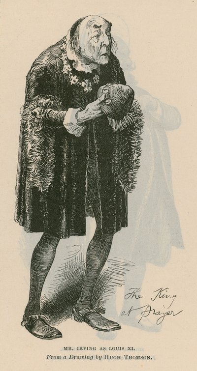 Mr Henry Irving, actor, as Louis XI by English School