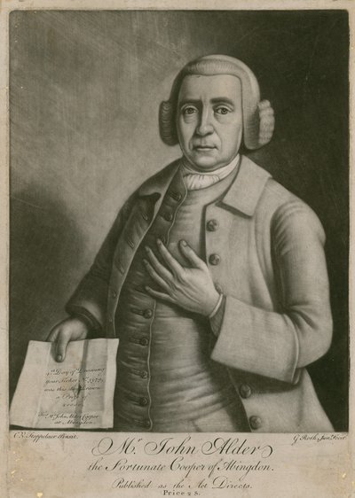 Mr John Alder, the fortunate cooper of Abingdon, lottery winner by English School