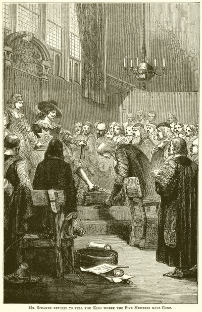 Mr. Speaker Refuses to Tell the King Where the Five Members Have Gone by English School