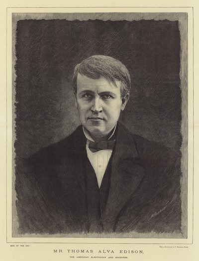 Mr Thomas Alva Edison, the American Electrician and Inventor by English School