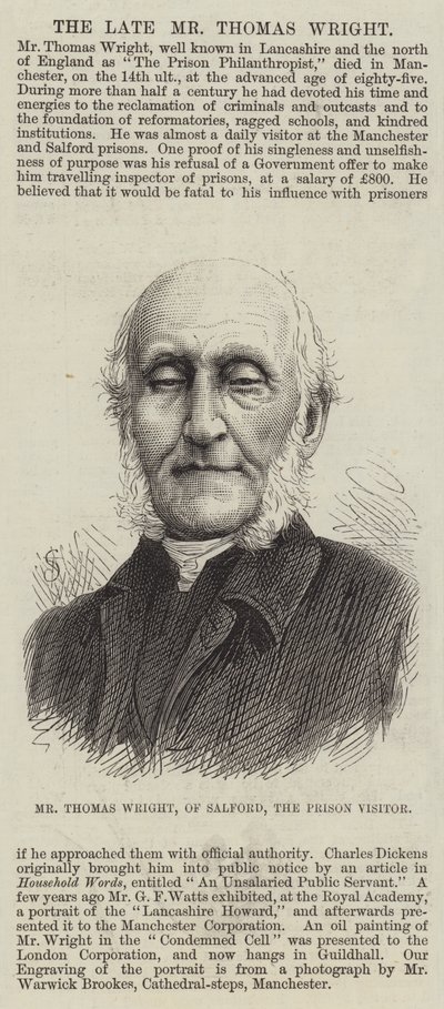 Mr Thomas Wright, of Salford, the Prison Visitor by English School