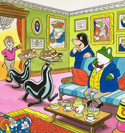 Mr Toad Taking Tea by English School