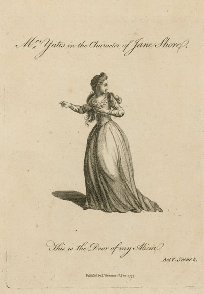 Mrs Yates in the character of Jane Shore by English School