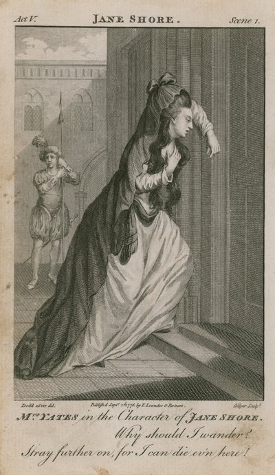 Mrs Yates in the character of Jane Shore by English School