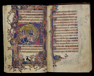 The Father and Son, historiated initial D from the Macclesfield Psalter, Use of Sarum, East Anglia, c.1330 by English School
