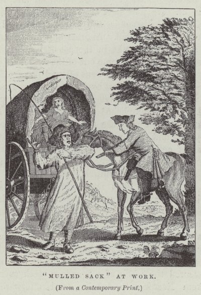 Mulled sack at work (engraving) by English School