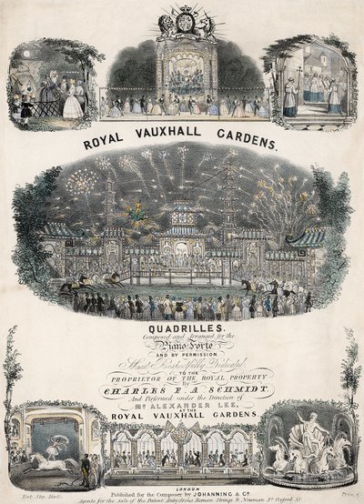 Musical score for Royal Vauxhall Gardens Quadrilles by Charles F A Schmidt by English School