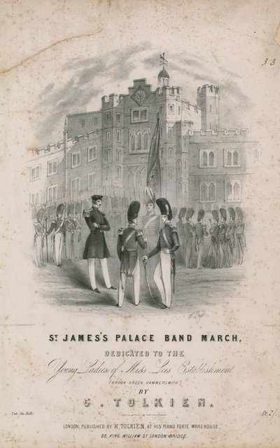 Musical score for St Jamess Palace Band March by English School