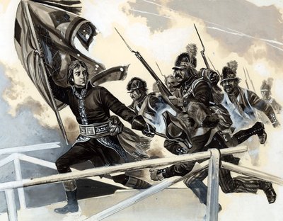 Napoleon Leading His Army Across the Bridge at Lodi by English School