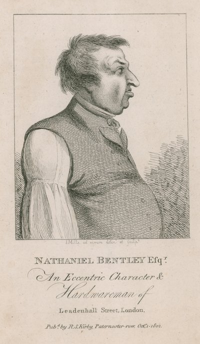 Nathaniel Bentley Esq, An eccentric character and hardwareman of Leadenhall Street, London by English School