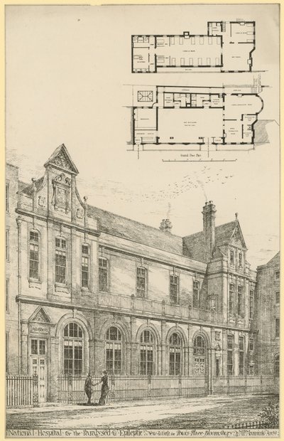 National Hospital for the Paralysed and Epileptic: New Wing in Powis Place, Bloomsbury by English School