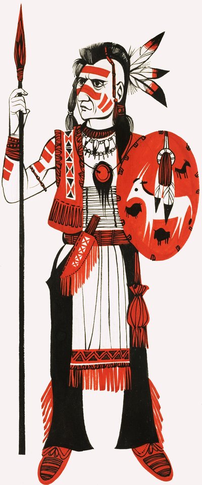 Native American Indian by English School