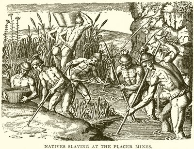 Natives Slaving at the Placer Mines by English School