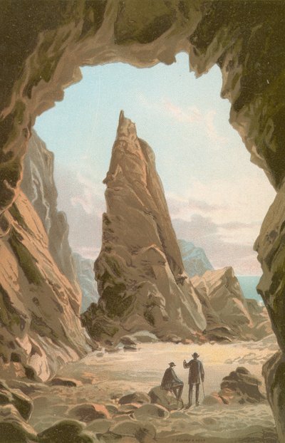 Needle Rock Cavern, Jersey by English School