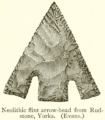 Neolithic Flint Arrow-Head from Rudstone, Yorks. (Evans) by English School