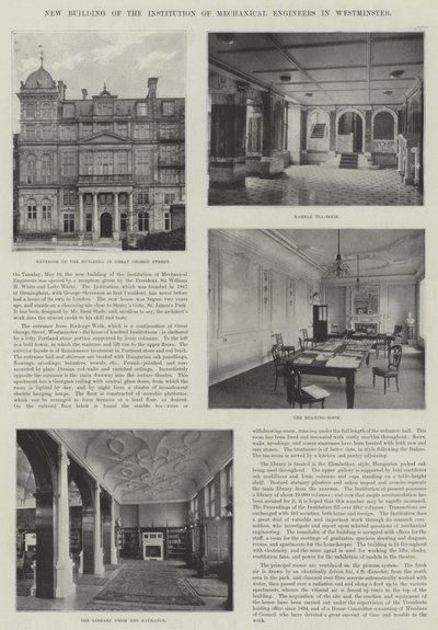 New Building of the Institution of Mechanical Engineers in Westminster by English School