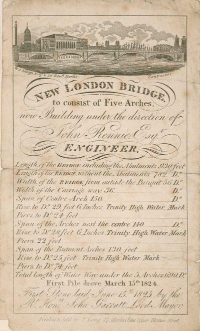 New London Bridge - John Rennie Engineer by English School