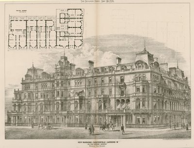 New Mansions, Chesterfield Gardens, London W, John Thomas Wimperis, Architect by English School