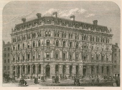 New buildings of the City Offices Company, Lombard Street, London by English School