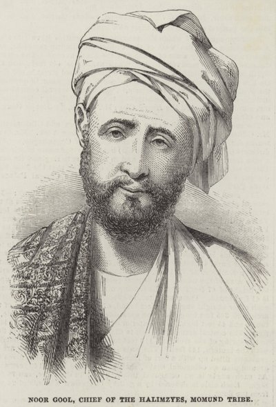 Noor Gool, Chief of the Halimzyes, Momund Tribe by English School