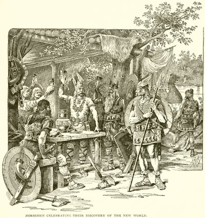 Norsemen Celebrating their Discovery of the New World by English School