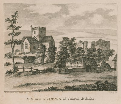 North-East View of Poynings Church in Poynings by English School