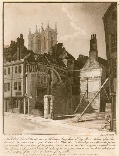 North East View of the entrance to Thieving Lane from King Street by English School