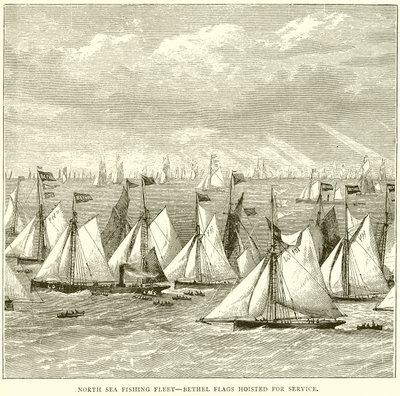 North Sea Fishing Fleet--Bethel Flags Hoisted for Service by English School