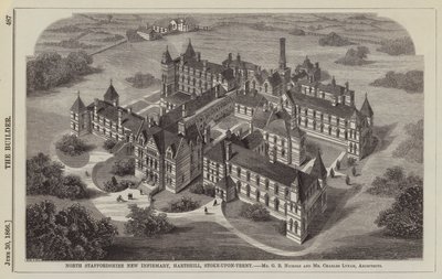 North Staffordshire New Infirmary, Hartshill, Stoke-upon-Trent (engraving) by English School